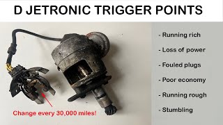 D Jetronic trigger points and pulse generator - removal, repair. Symptoms of faulty and worn points.