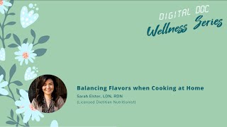 Balancing Flavors when Cooking at Home | WEBINAR