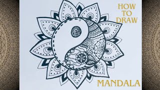 How to draw mandala drawing / mandala çizimi / relaxing mandala drawing