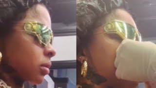 Chrisean Rock CRIES As She Gets Painful Nose Piercing 😰😰😰