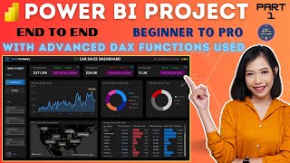 Power BI Project From Start to End Part 1 | Car Sales | Advanced DAX | End to End |2024 #powerbi