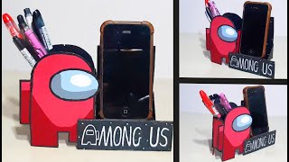 Diy Among Us Pen Stand and Mobile Phone Holder | Among Us Diy using Cardboard | Diy Works