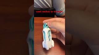 cool 3d printed rocket in tricolor filament