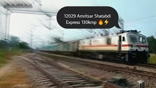 12029 Amritsar Shatabdi Express 130kmp skip Shahbad Markanda railway station ⚡🔥✨ #shorts