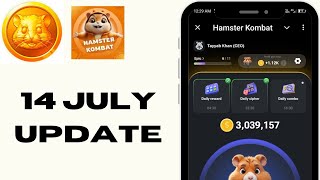 14 July update: 14 July daily cipher code: Hamster combat 14 July update