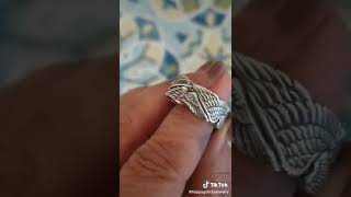 Boho Sterling Silver Wings Ring