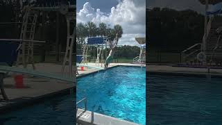 Rich slow mo back flip into pool