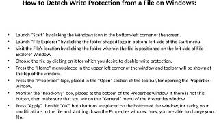 How to Detach Write Protection from a File