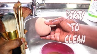 HOW TO CLEAN MAKEUP BRUSHES & BEAUTY BLENDERS | EASY WAY OF WASHING YOUR BRUSHES | Ocube Glamour