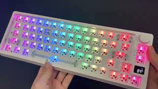 MATHEW TECH MK67 Pro Mini Keyboard Mechanical Kit RGB Hotswap Bluetooth2.4G with Screen 65% Keyboard