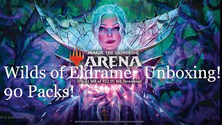 Wilds of Eldraine 90 Packs Unboxing. Magic the Gathering Arena MTGA 2023 Standard Decks Meta