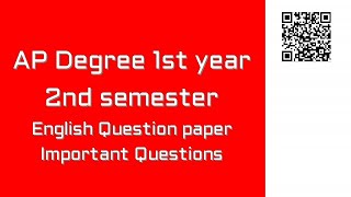 AP Degree 1st year English 2nd Semester Question Paper