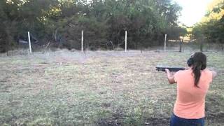 Caitie Shooting her own Remington 870 Tatical