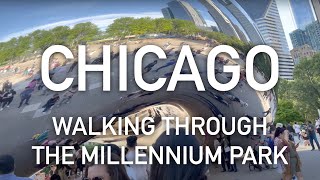 Chicago - US - Walking in The Millennium Park - 4k - HD