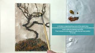 How to paint Tree Like Schiele / Easy Acrylic Painting Tutorial For Beginners Step By Step #419