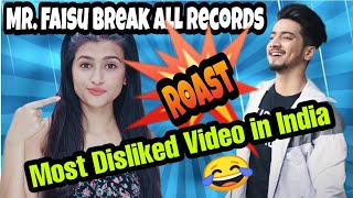 After Carryminati Mr. Faisu Break all Records in India (Most Disliked Video) l  Mr. Faisu Roast