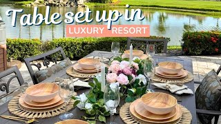 Table Set up in Luxury RV Resort