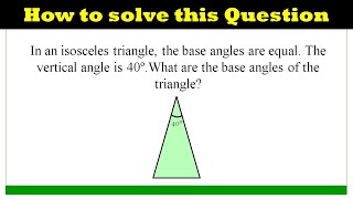 How To Find The Base Angle Of A Triangle || #DAGEducation || #studywithme #mathematics #olympiad