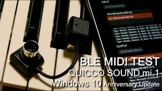 Windows 10 - Bluetooth MIDI TEST with QUICCO SOUND mi.1