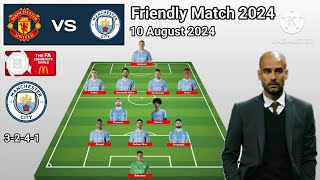 Manchester United vs Manchester City Line Up 3-2-4-1 With O'reilly Final Community Shield 2024