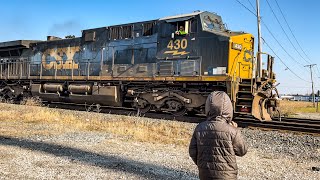 TRAIN TRACKING #23 | A SUPER LONG CSX & Watching Trains In The Snow!!