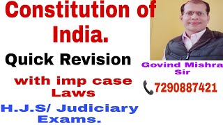 Constitution of India [Quick Revision]  U.P. H.J.S./Judiciary Pre Examination.