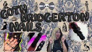 🖤🫖*~Goth Bridgerton Nail Tutorial!~*🫖🖤