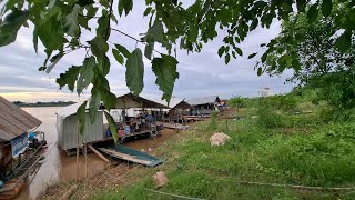 Mekong River Full Unedited Video  // Vientiane Laos 23 July 2024 Virtual Walk Tour // #akaakad