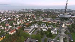 Aerial video of Tyholt TV Tower, Trondheim, Norway