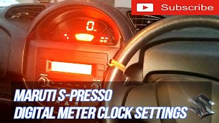 MARUTI SUZUKI S-PRESSO DIGITAL METER CLOCK SETTINGS