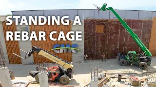 How to properly stand a massive rebar cage