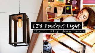 Thrift Flip Home Decor // DIY Pendant Light from Thrift Store Frames