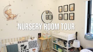 Simple and Bright NURSERY TOUR !  ( Neutrals, Polka dot , Wall stickers)