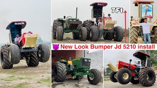 🫣New Look अपने Swaraj की 7 फीट हाइट ऊंची हो गई।,JD5210 Bumper, tyre install // Miss u Nishu bhai 💔😭🚜