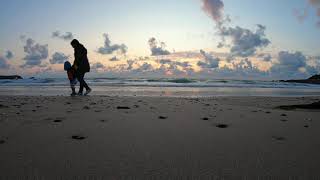 Sunset at Fistral Beach, Newquay, Cornwall, UK