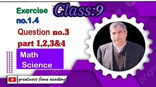 Exercise (1.4) Question no 3 part no ( 1,2,3,4) solved...