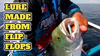 FLIP-FLOPS STRAP LURE CATCHING BLUE FIN TREVALLY