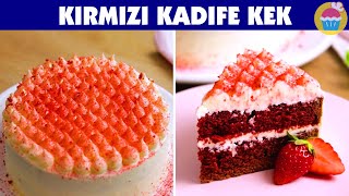 Kirmizi kadife kek Red Velvet Layer Cake | Ev yapımı pasta süsleme fikirleri | Leziz Tatlar