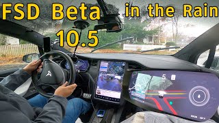 Tesla FSD Beta 10.5 in the Rain - 2021.36.8.8