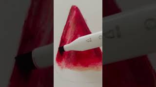 how to draw a realistic watermelon, full tutorial on my youtube channel! go watch it! ♥️