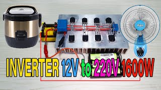 Inverter 12V to 220V 1600W using Transformer Power 12V #010