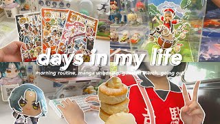 daily vlog 🍓 productive mornings, genshin merch shopping, manga haul, lots of food, going out