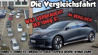 Verbrauch des Hyundai Ioniq 6 - Die Vergleichsfahrt - im Winter -