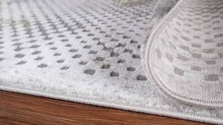 Abani Luna LUN110A Contemporary Grey Distressed Mesh Dot Area Rug