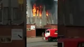 A large fire occurred in the Nevsky district of St. Petersburg.