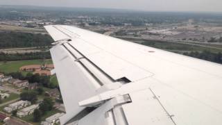 Landing in Cleveland from a United Airlines Embraer 145