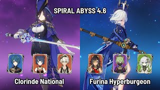 C0 Clorinde National Team F2P | C0 Furina Hyperburgeon | Spiral Abyss 4.6 Floor 12 | Genshin Impact