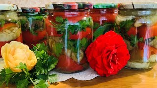 Баклажани з перцем на зиму в найсмачнішому  маринаді🍎Мінімум оцту🍎Pickled pepper with eggplant