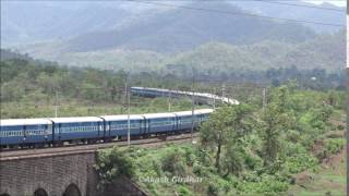 Train speeds past and negotiates Asangaon Curve!