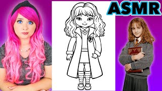 ASMR Coloring Cute Hermione Granger (Harry Potter) | Calming ASMR Coloring for Relaxation